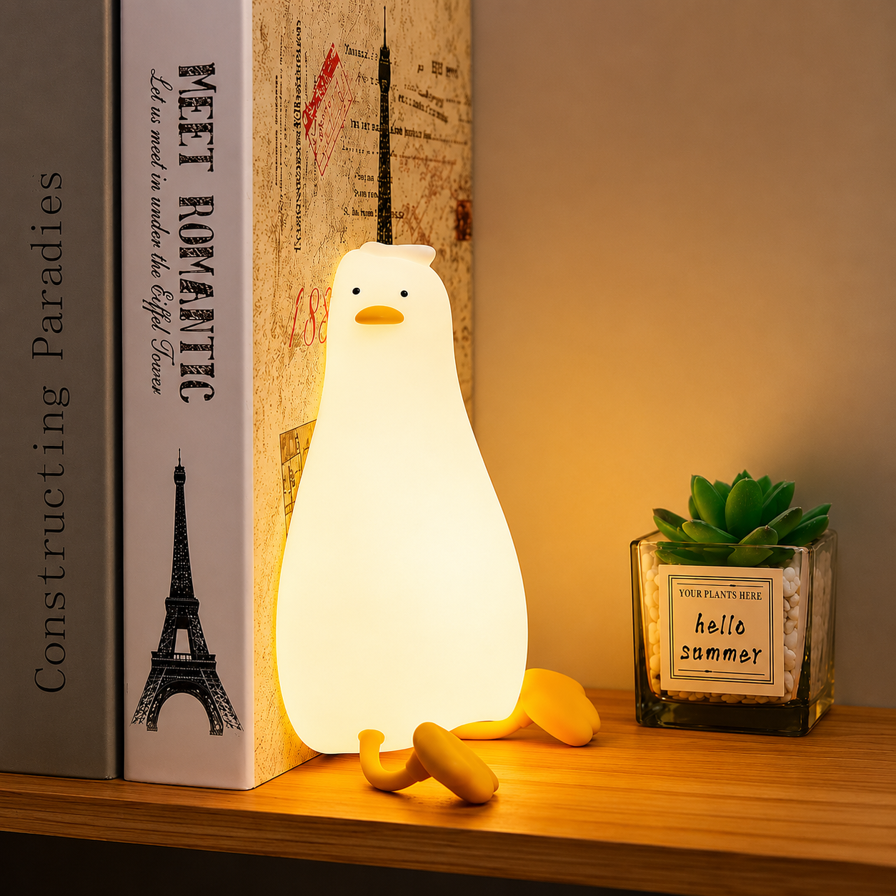 🦆 Luz Noturna Patinho em Silicone Recarregável