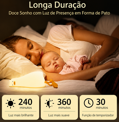 🦆 Luz Noturna Patinho em Silicone Recarregável